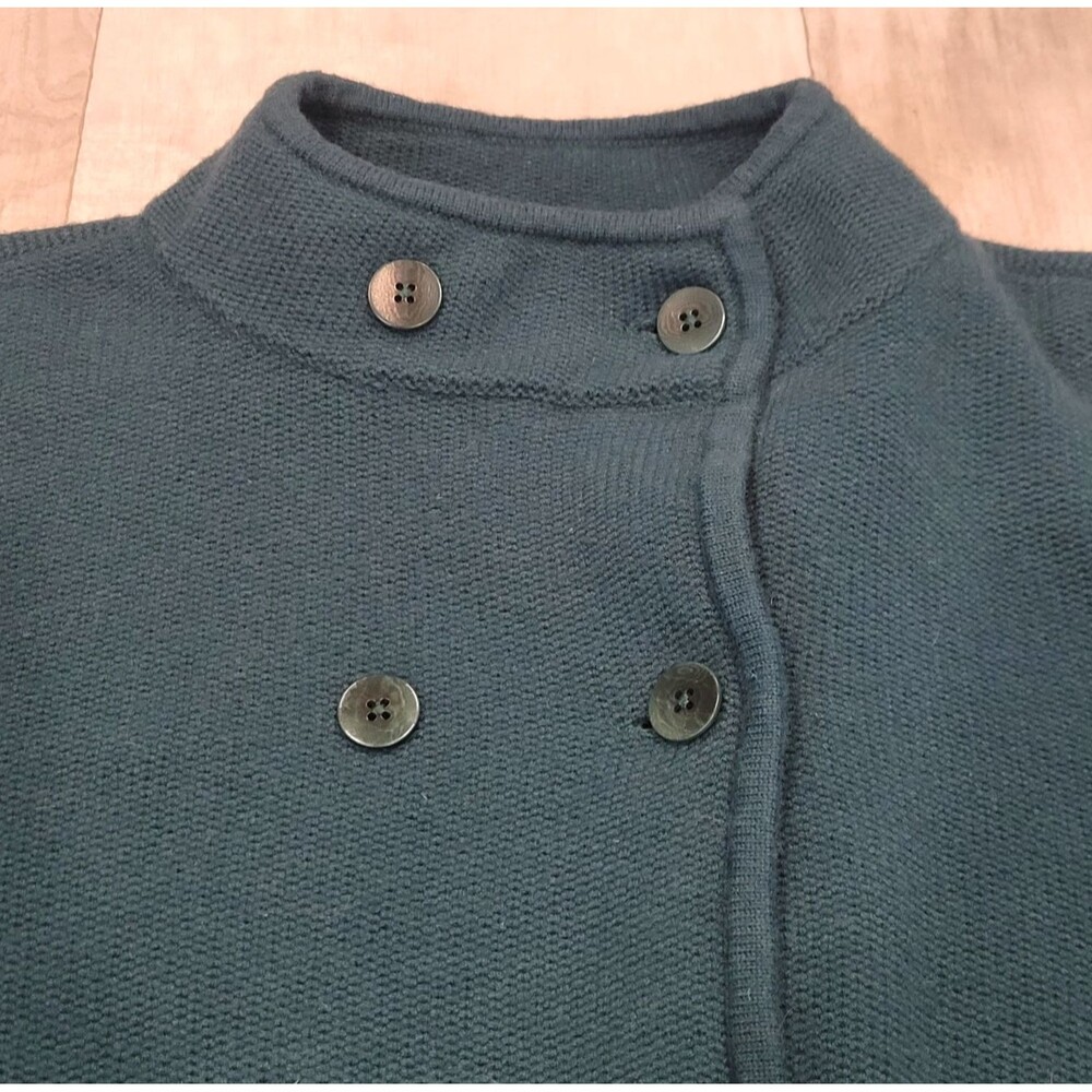 TALBOTS Lambswool Blend Green Button Sweater Jack… - image 3